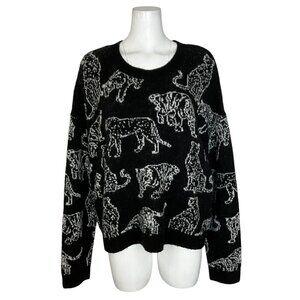 Rails Perci Charcoal Cats Sweater XL Wool Blend NEW